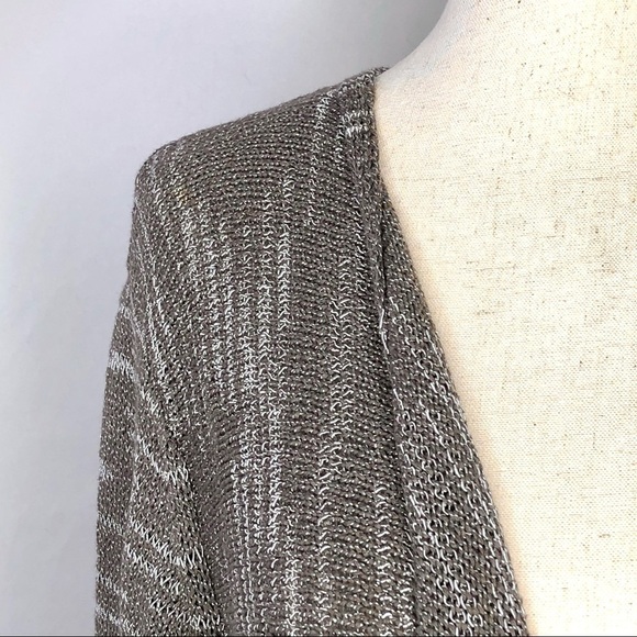 Pure Jill open front space dye sweater taupe Large - Picture 2 of 9